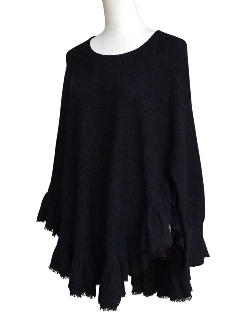 Minnie Rose Cashmere Long Sleeve Poncho Sweater